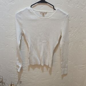 3/$10 Merona Stretchy White Ribbed Sweater